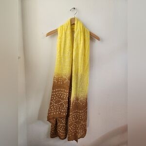 GAP Women's Yellow‎ and Brown Patterned Scarf One-Size